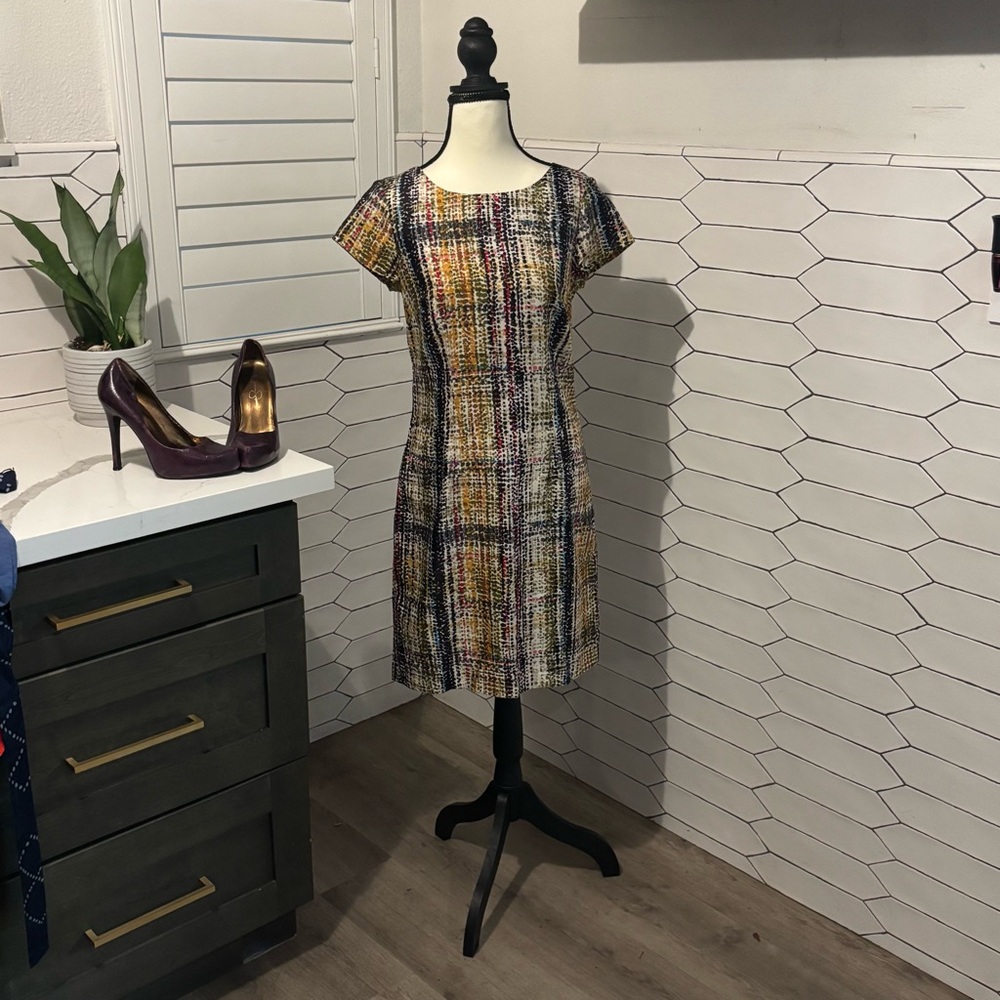 The Limited Multicolor Plaid Midi Dress